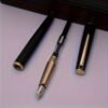 Black Fine-Nib Fountain Pen – 6-Cartridge Set
