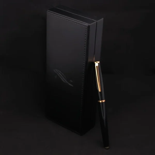 Black Fine-Nib Fountain Pen – 6-Cartridge Set