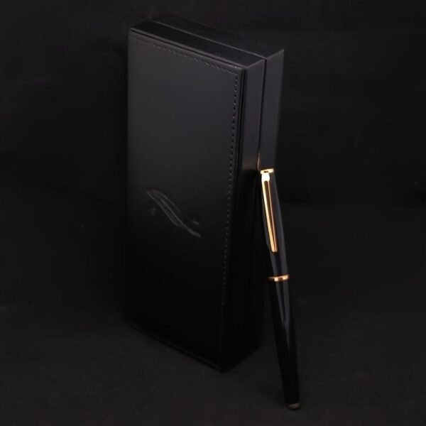 Black Fine-Nib Fountain Pen – 6-Cartridge Set