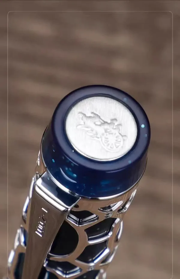 Openwork Acrylic Fountain Pen – Silver-Tone Detail