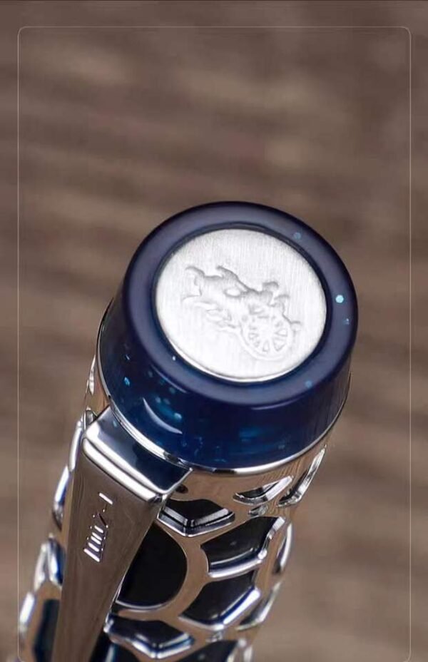 Openwork Acrylic Fountain Pen – Silver-Tone Detail