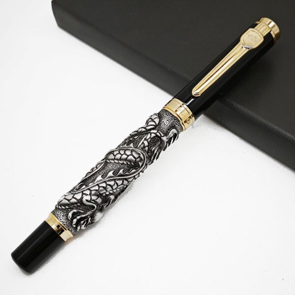 Dragon & Pearl Fountain Pen – Ornate Metal Design