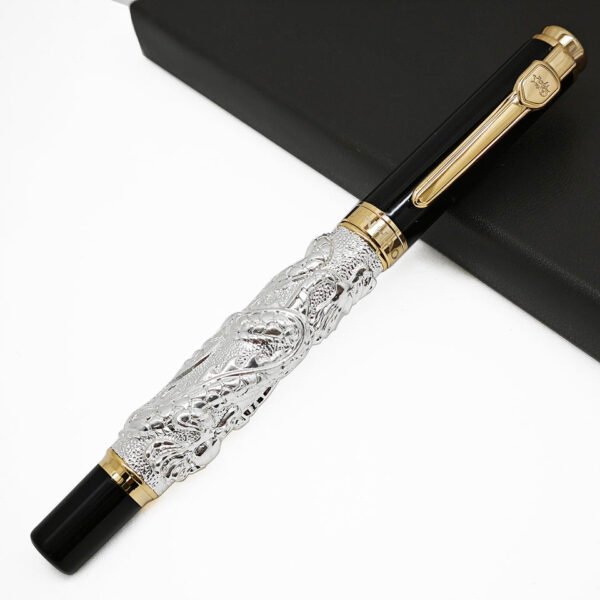 Dragon & Pearl Fountain Pen – Ornate Metal Design