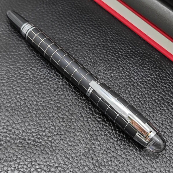79 Black Grid Fountain Pen – Metal Barrel