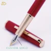 Red & Gold-Tone Fountain Pen – Fine Nib