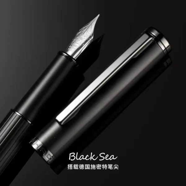 Black, Blue & Red Fountain Pen – Classic Writing Style