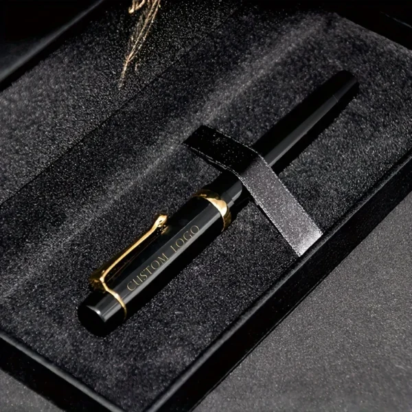 Black Metal Fountain Pen – Classic Iridium-Point Nib