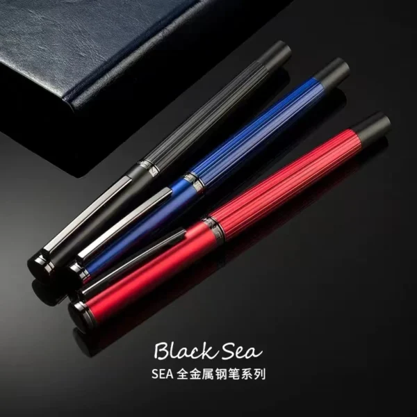 Black, Blue & Red Fountain Pen – Classic Writing Style