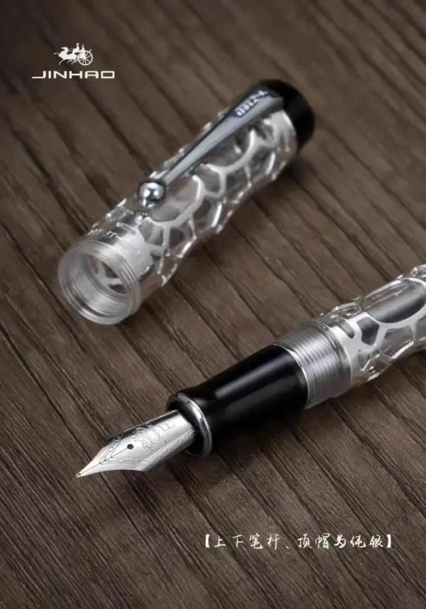 Century 100 Openwork Fountain Pen – Silver-Tone Detail