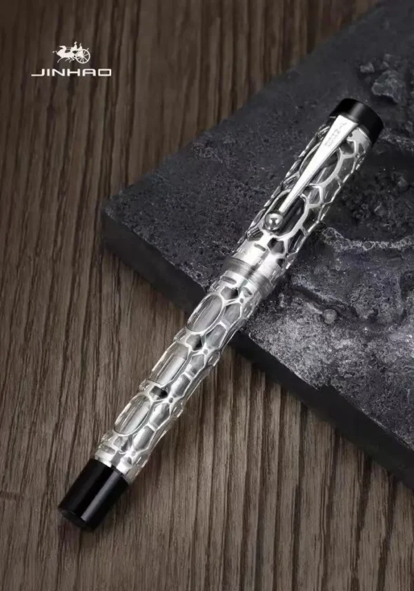 Century 100 Openwork Fountain Pen – Silver-Tone Detail