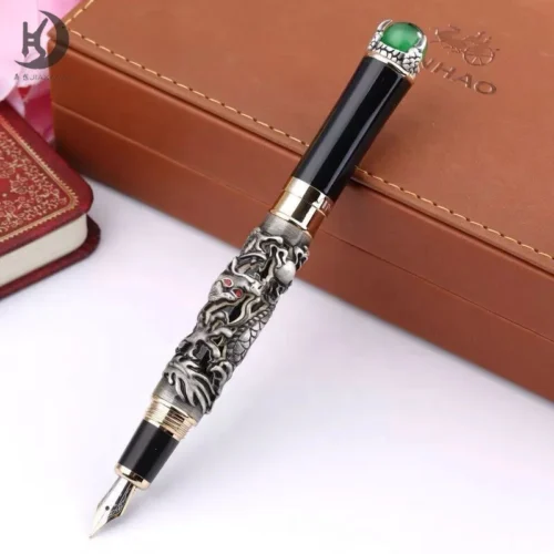 Dragon-Themed Writing Pen – Pearl-Top Accent