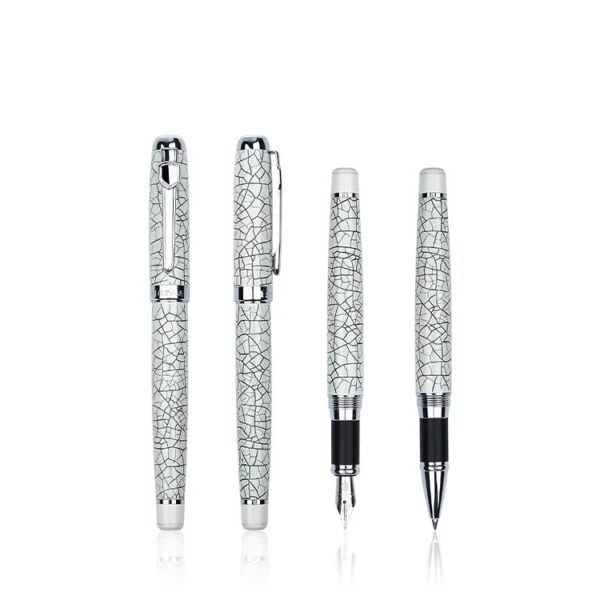 H4d5838b42249481e9df91a41e10057efS.webp Crackle-Pattern Ceramic-Style Fountain Pen – Vintage Design