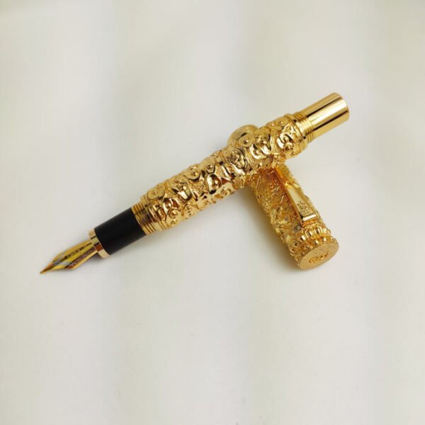 189 Ornamental Column Fountain Pen – Gold-Tone Finish
