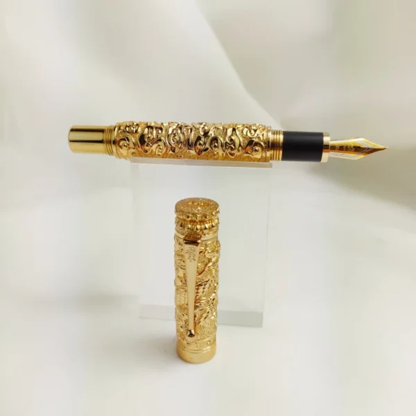 189 Ornamental Column Fountain Pen – Gold-Tone Finish