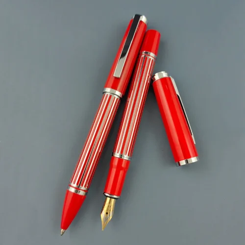 Textured Metal Writing Pen – Dimensional Line Design