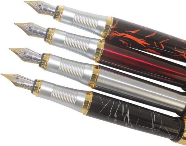 250 White Stripe Fountain Pen – 4-Piece Set