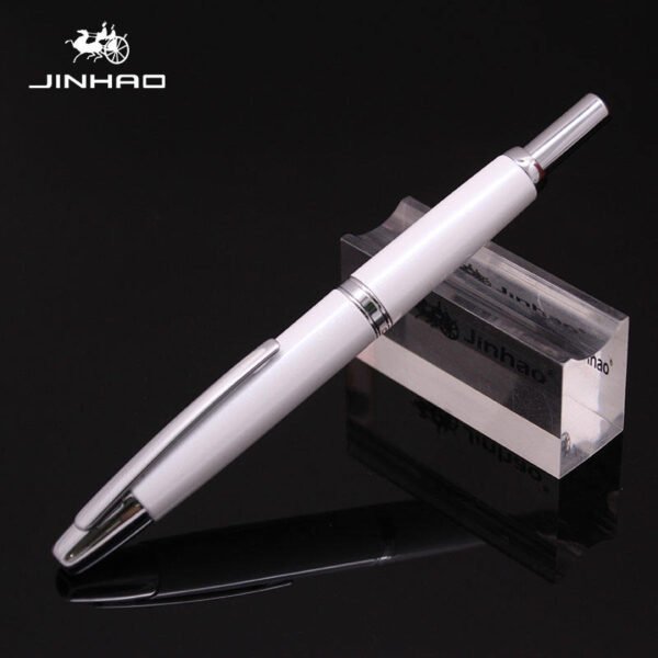 Striped Metal Retractable Fountain Pen – EF/F Nib