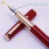 Red & Gold-Tone Fountain Pen – Fine Nib