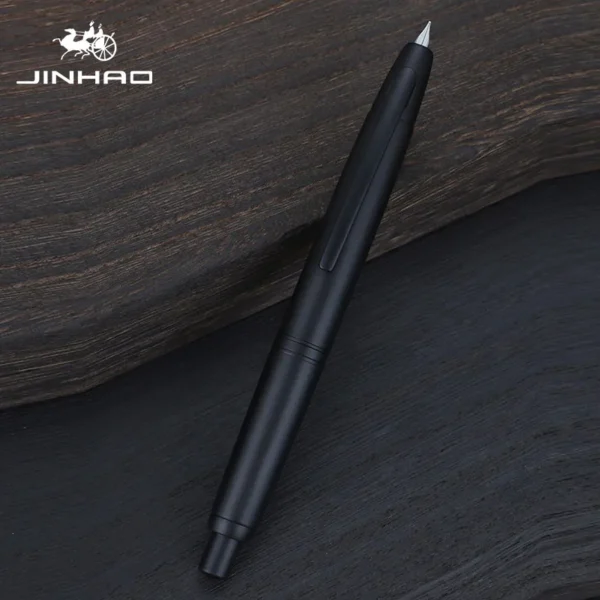 Striped Metal Retractable Fountain Pen – EF/F Nib
