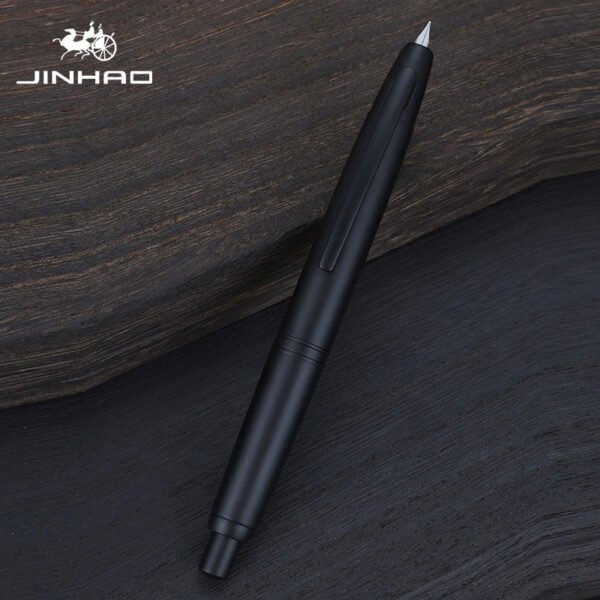 Striped Metal Retractable Fountain Pen – EF/F Nib