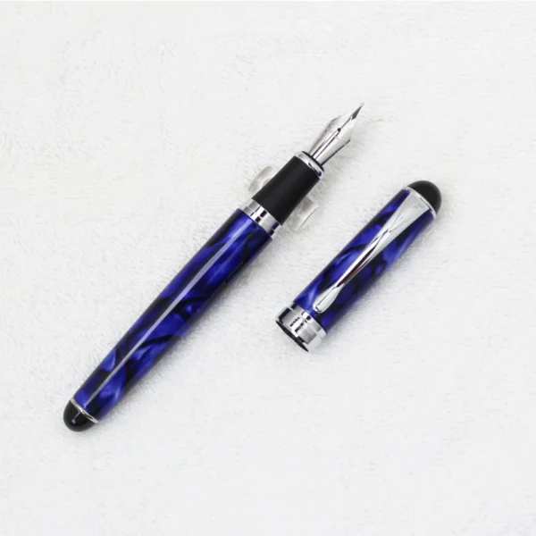 Blue Metal Fountain Pen – Modern Design