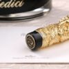 Dragon & Phoenix Red Fountain Pen – Ornate Gold-Tone Nib