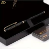 Black Fine-Nib Fountain Pen – 6-Cartridge Set