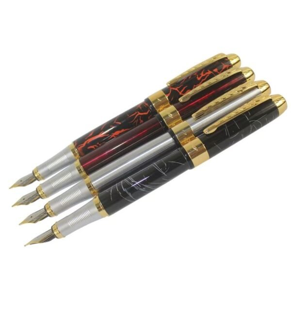 250 White Stripe Fountain Pen – 4-Piece Set