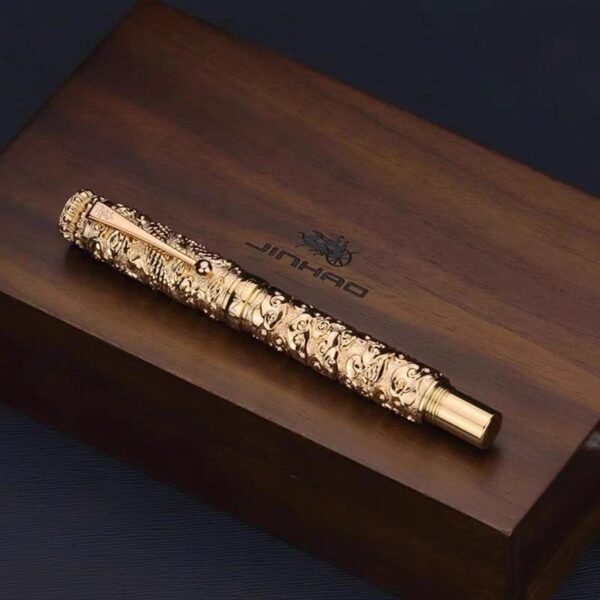 Huabiao Dragon Fountain Pen – Gold-Tone Detail