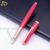 Red & Gold-Tone Fountain Pen – Fine Nib