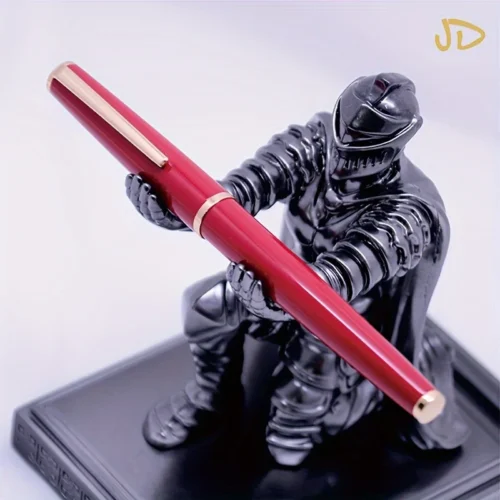 Red & Gold-Tone Fountain Pen – Fine Nib