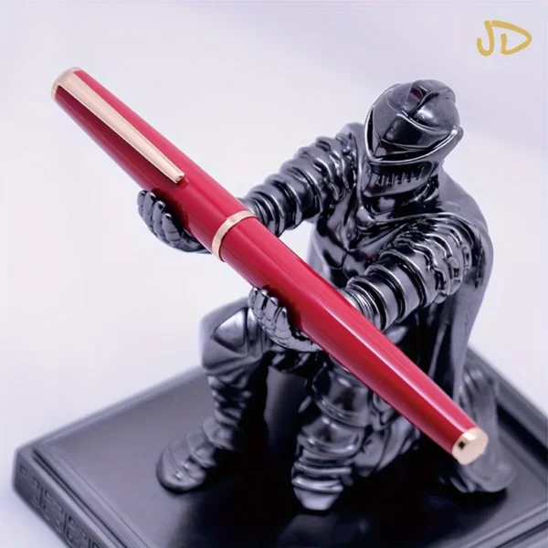 Red & Gold-Tone Fountain Pen – Fine Nib