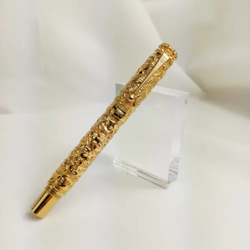 189 Ornamental Column Fountain Pen – Gold-Tone Finish
