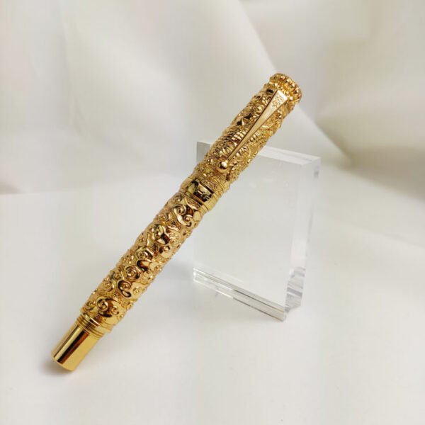 189 Ornamental Column Fountain Pen – Gold-Tone Finish