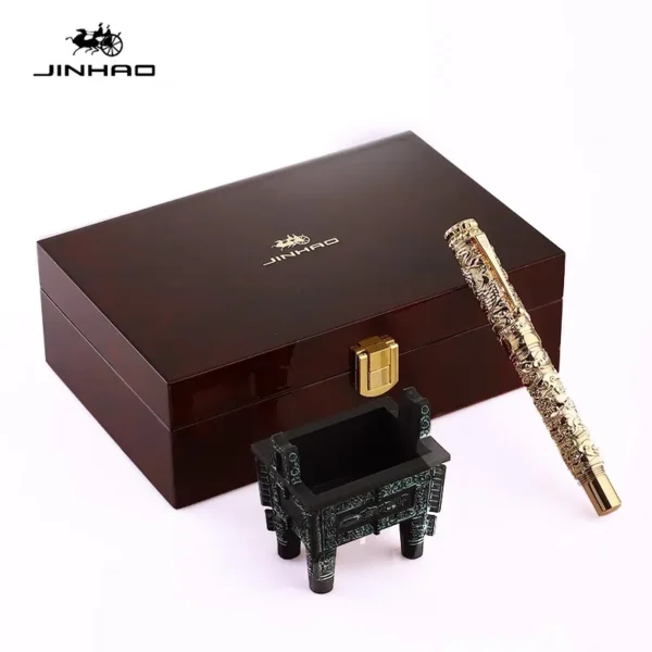 Huabiao Dragon Fountain Pen – Gold-Tone Detail