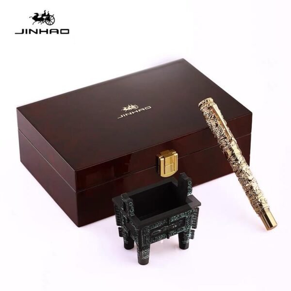 Huabiao Dragon Fountain Pen – Gold-Tone Detail