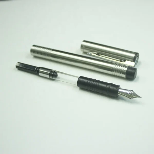 Slim Stainless Steel Fountain Pen – Minimalist Design