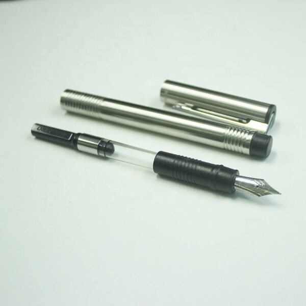 Slim Stainless Steel Fountain Pen – Minimalist Design