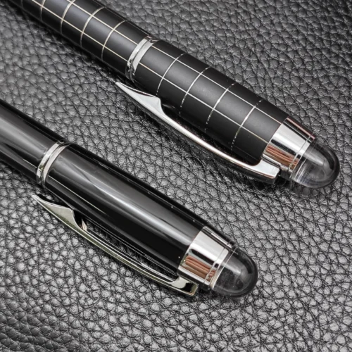 79 Black Grid Fountain Pen – Metal Barrel