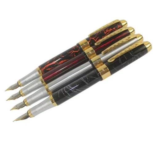 250 White Stripe Fountain Pen – 4-Piece Set