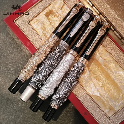 Dragon & Pearl Fountain Pen – Ornate Metal Design