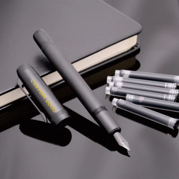 Matte Black Metal Fountain Pen – Converter Compatible