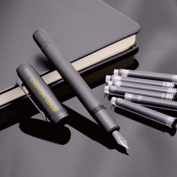 Matte Black Metal Fountain Pen – Converter Compatible