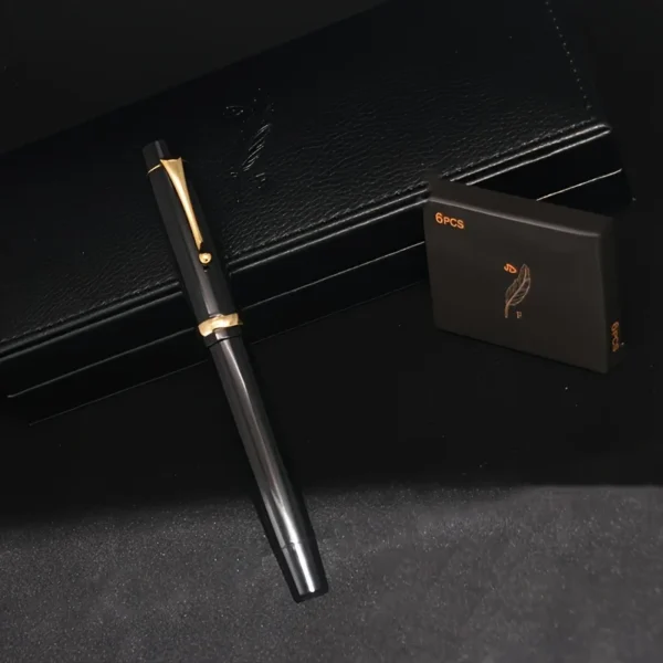 Black Metal Fountain Pen – Classic Iridium-Point Nib